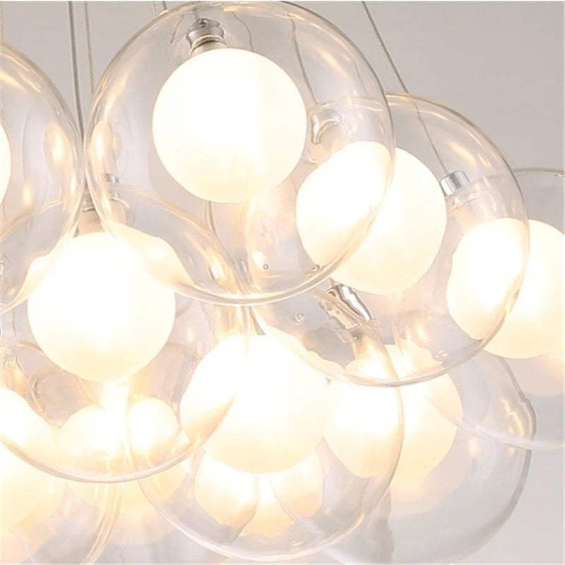 suspension lumières led modernes en verre pour bar restaurant