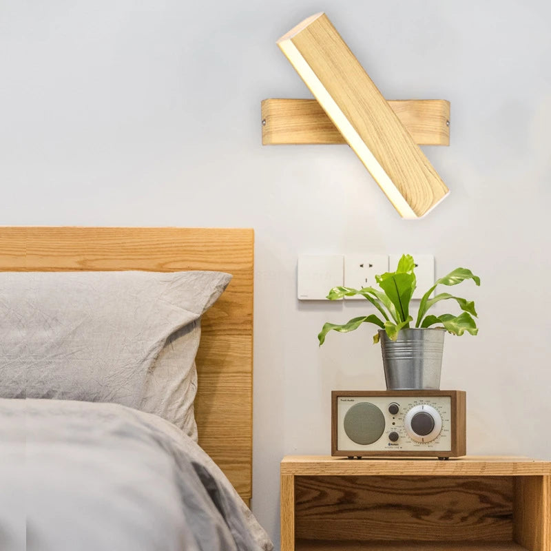 applique murale led moderne en bois décoration luminaires direction nordique