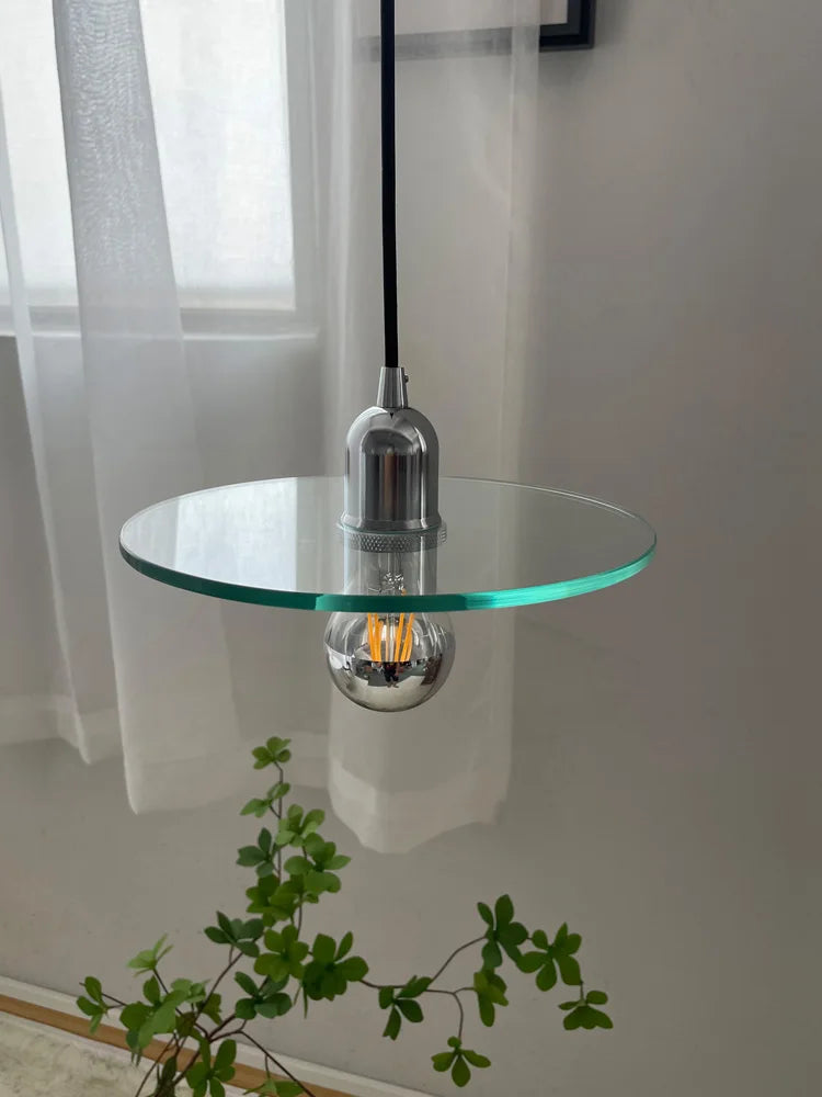 lustre rétro en verre clair suspendu pour décoration café bar