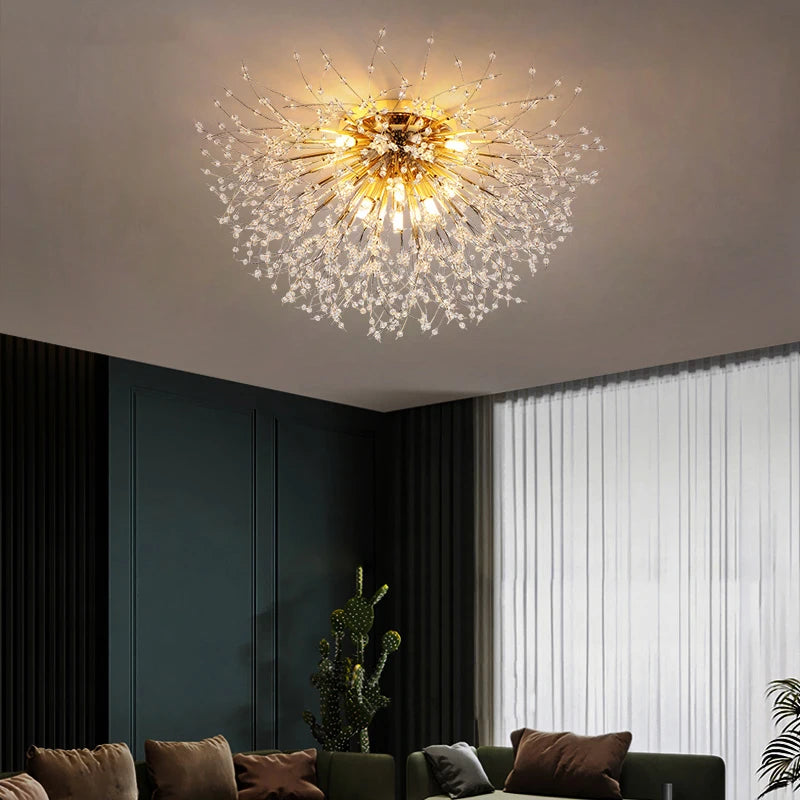 lustre led 	 avec branches de cristal winfordo en stock