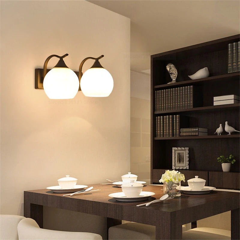 applique murale moderne en verre boule led décorative