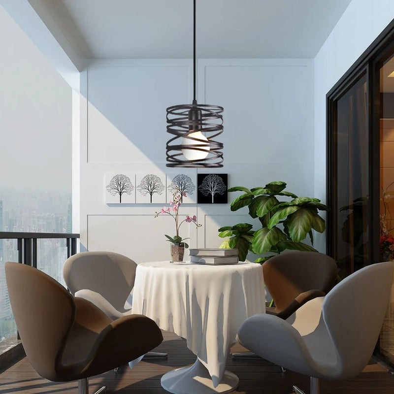 lampe suspendue spirale led tourbillon moderne vintage