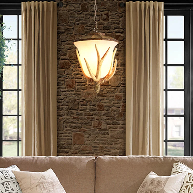 suspension LED style rural européen corne de cerf