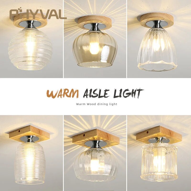 plafonnier phyval nordique verre bois luxe décor