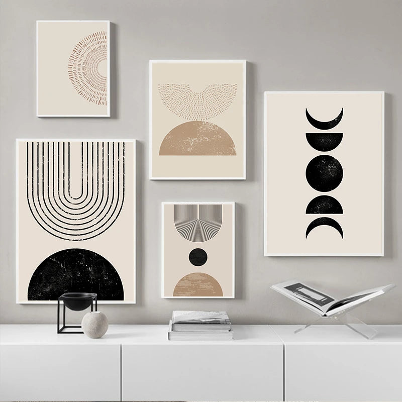 peinture abstraite moderne lignes géométriques pour décoration murale