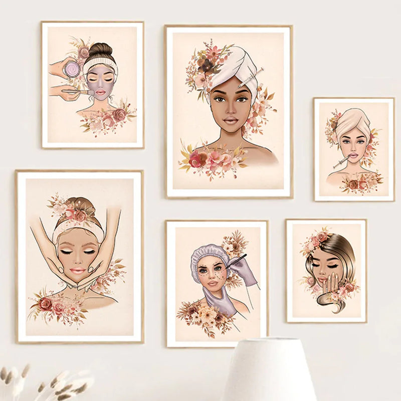 affiche esthétique de chirurgie plastique pour salon de beauté féminin