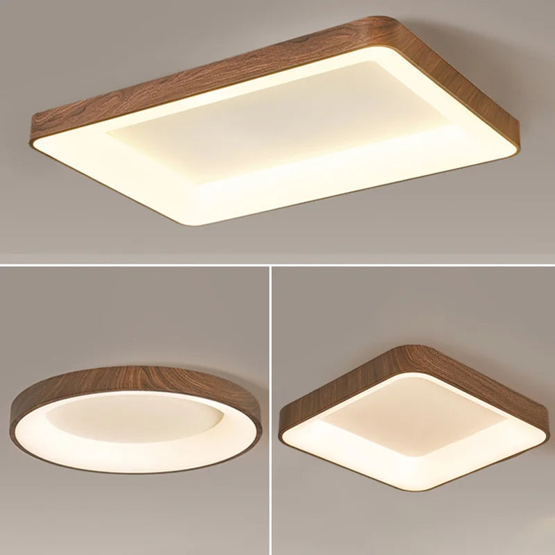 plafonniers led imitation bois éclairage rond rectangle carré