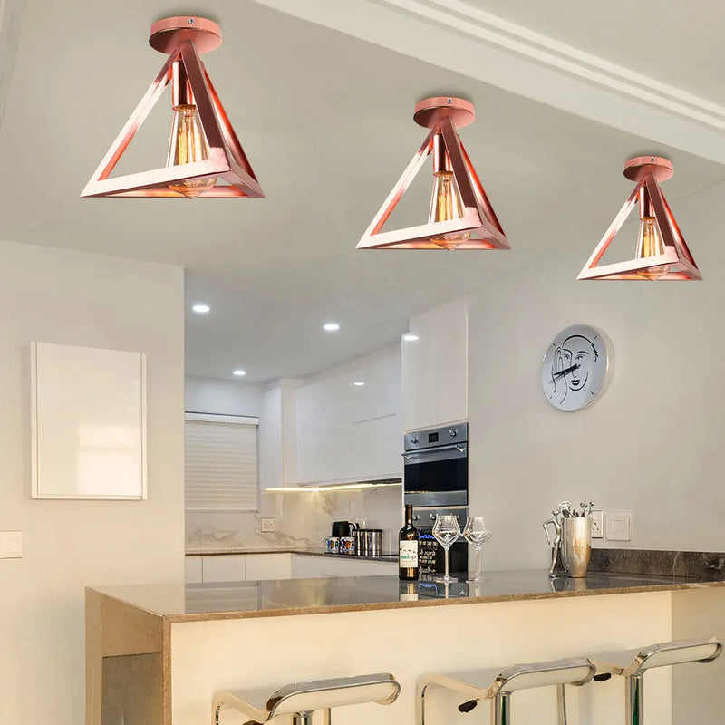 Plafonnier LED triangulaire au design nordique moderne et rétro