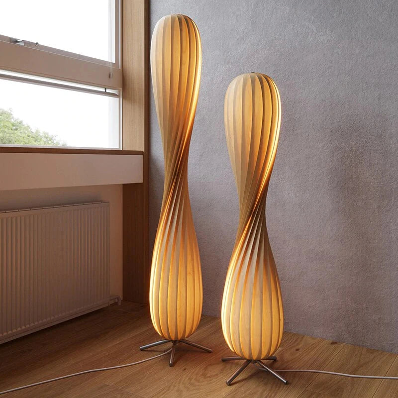 Wabi Sabi – lampadaire en bois Simple et rétro
