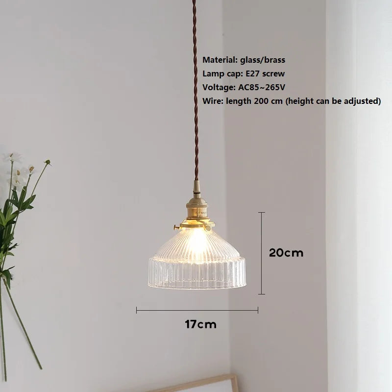 suspension vintage en laiton et verre japonais pour éclairage de maison