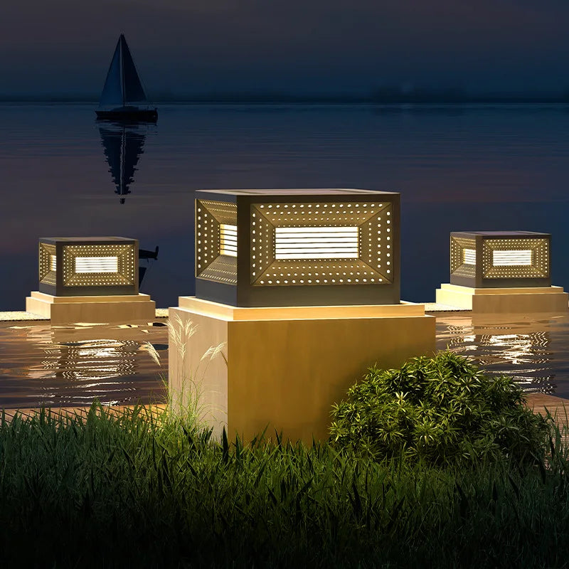 lampe de pelouse solaire moderne pour éclairage extérieur