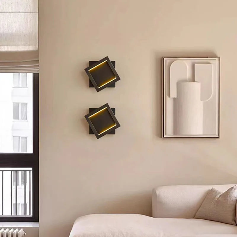 applique murale carrée modifiable en laiton pour décoration maison