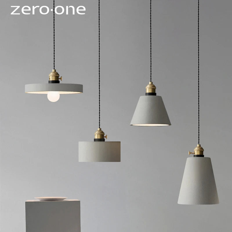 Luminaires suspendus LED en ciment nordique