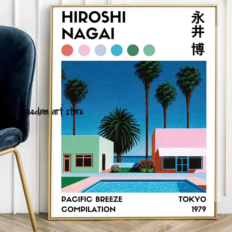 affiches d'art vintage japonaises années 80 de hiroshi nagai