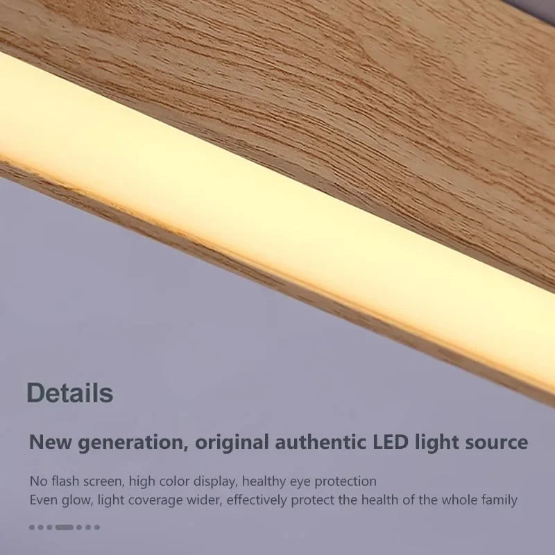 plafonnier led nordique en bois design minimaliste pour intérieur moderne