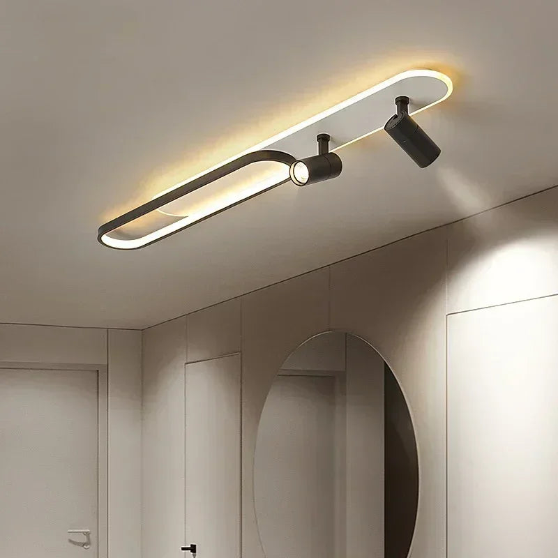 plafonnier moderne à leds avec projecteur pour décoration maison