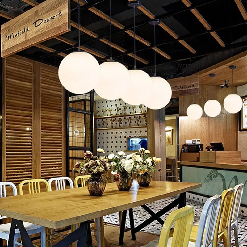 boule de verre suspension moderne pour restaurant hôtel