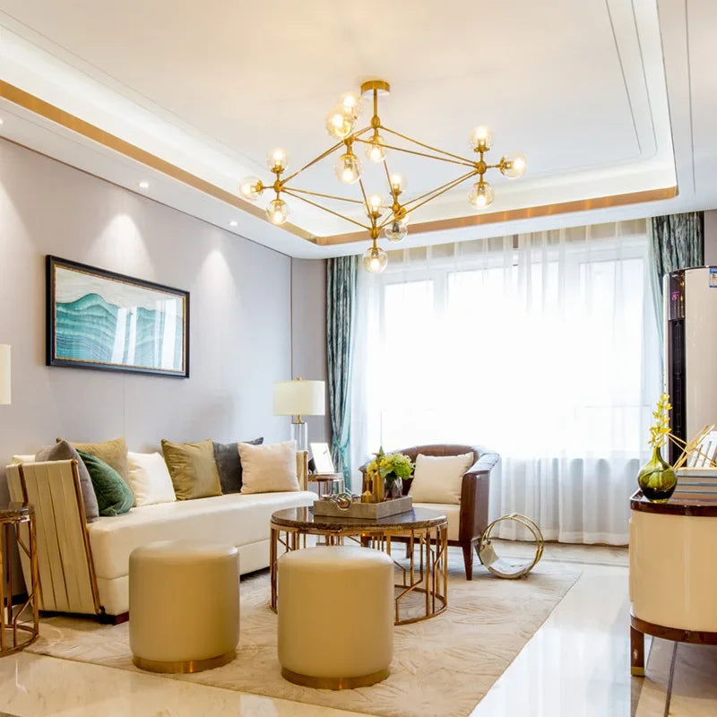 lustre style industriel rétro boule de haricot en verre led créative