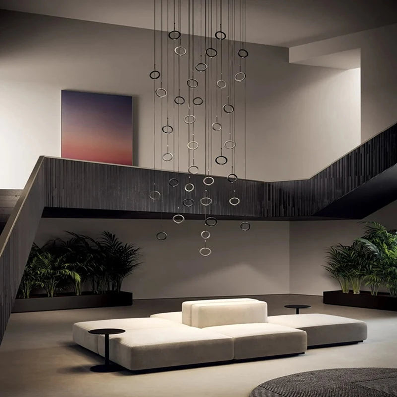 suspension anneau design art déco 4000k cordon réglable