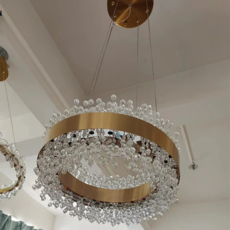 lustre led en cristal moderne hauteur réglable décoration maison