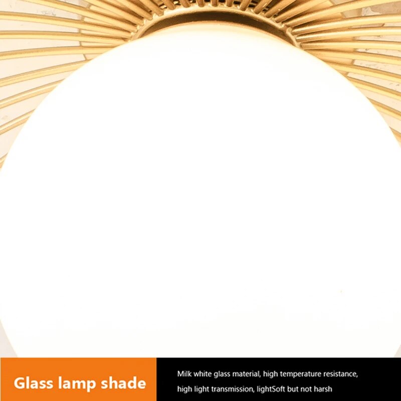 Lampe plafonnier art nordique verre solide