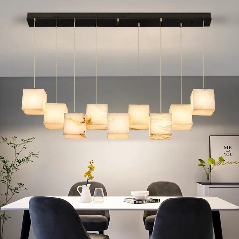 lustre en marbre espagnol style chinois minimaliste pour espace luxe