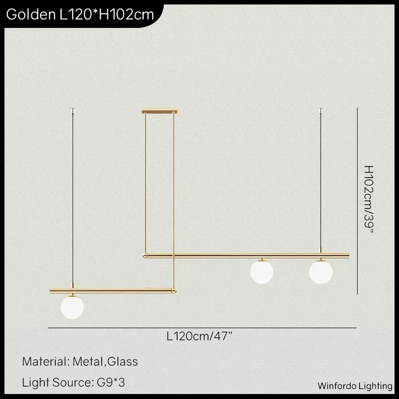 suspension design moderne avec boule de verre élégante
