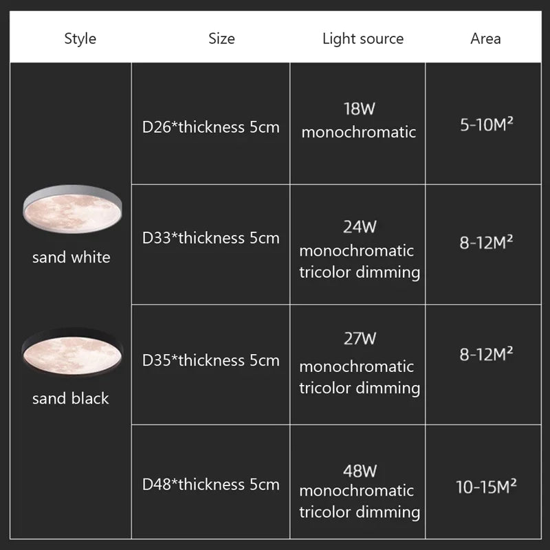 plafonnier led créatif en forme de lune design moderne décoratif