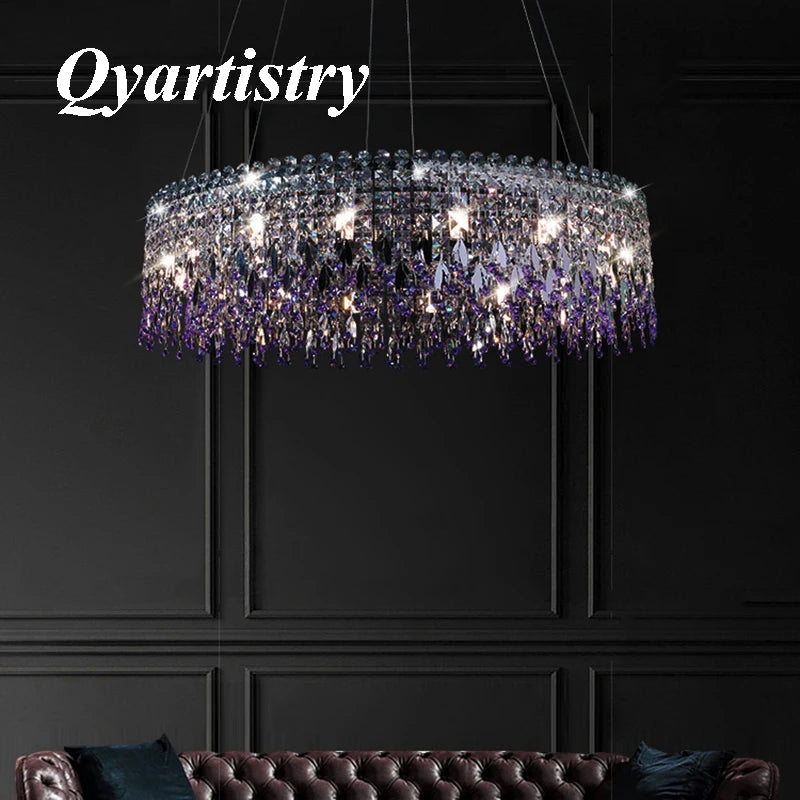 lustre de luxe en cristal lampe à main éclairage de bar luminaire suspendu