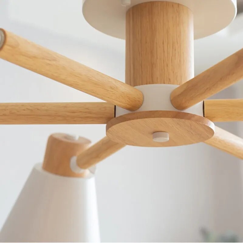 Lustre LED de bois massif nordique
