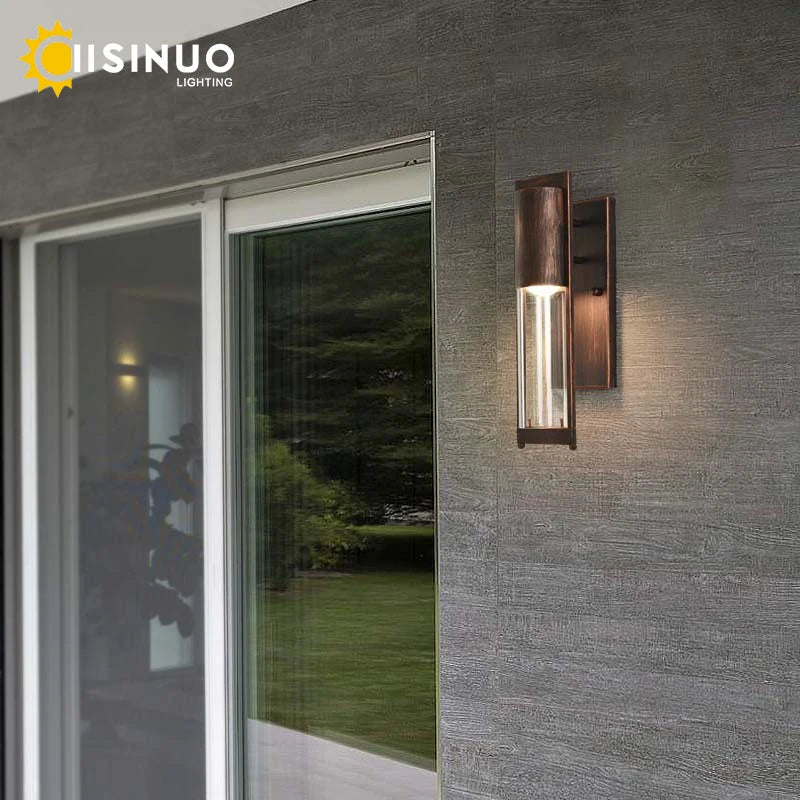 Éclairage mural LED extérieur étanche rétro Vintage Bronze E27 ampoule pour jardin porche applique réverbère 96V220V applique Luminaire