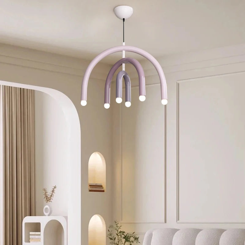 Lustre arc-en-ciel de styliste italien en forme de U