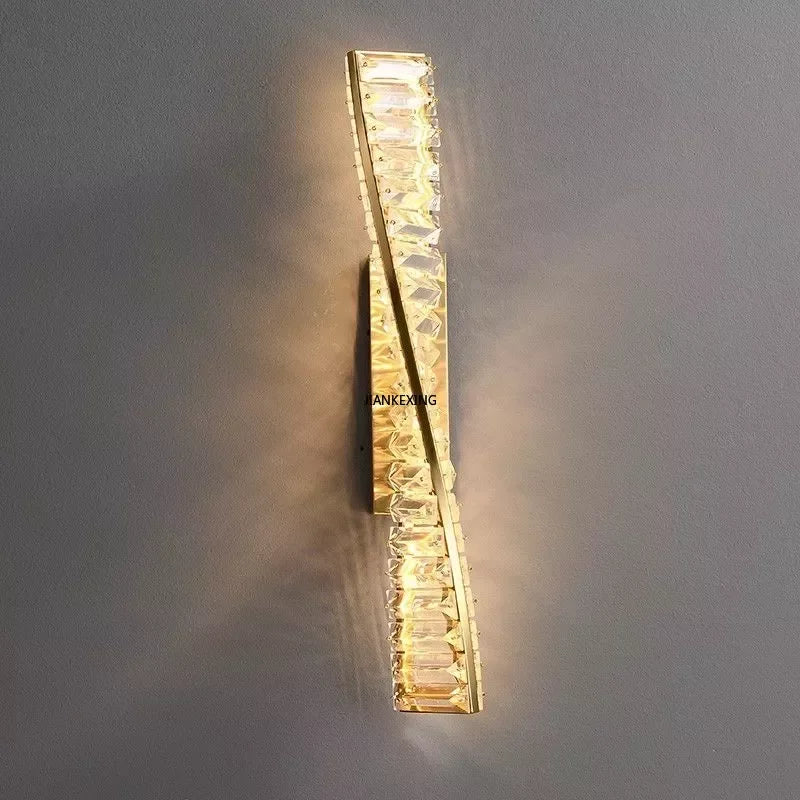 Creative and Personalized Long Crystal Light,Walkway Bedroom TV Background Wall Lamp Luxury Simple LED Suspension Lamps