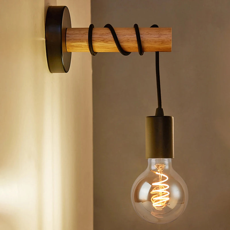 Applique murale d'intérieur minimaliste moderne en bois