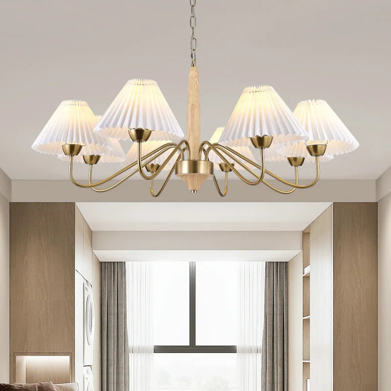 lustre élégant en bois pour cuisine et îlot luminaire suspension