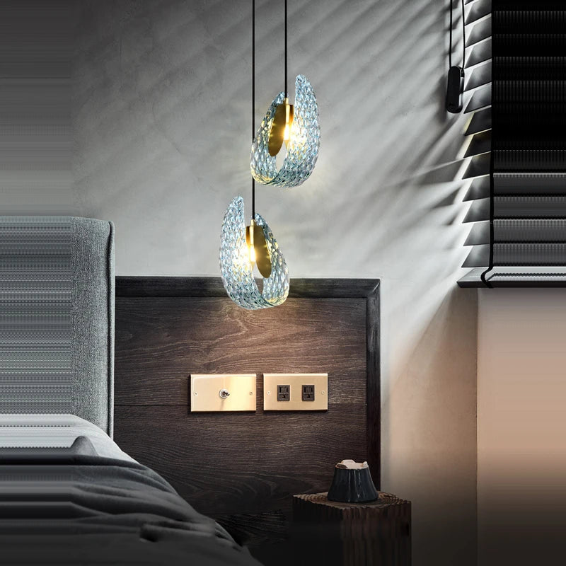 lustre led cristal suspension éclairage luminaire lampara