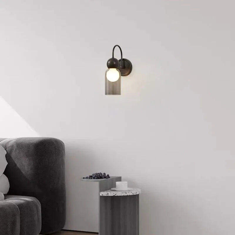 applique murale moderne en verre et cuivre pour luminaires