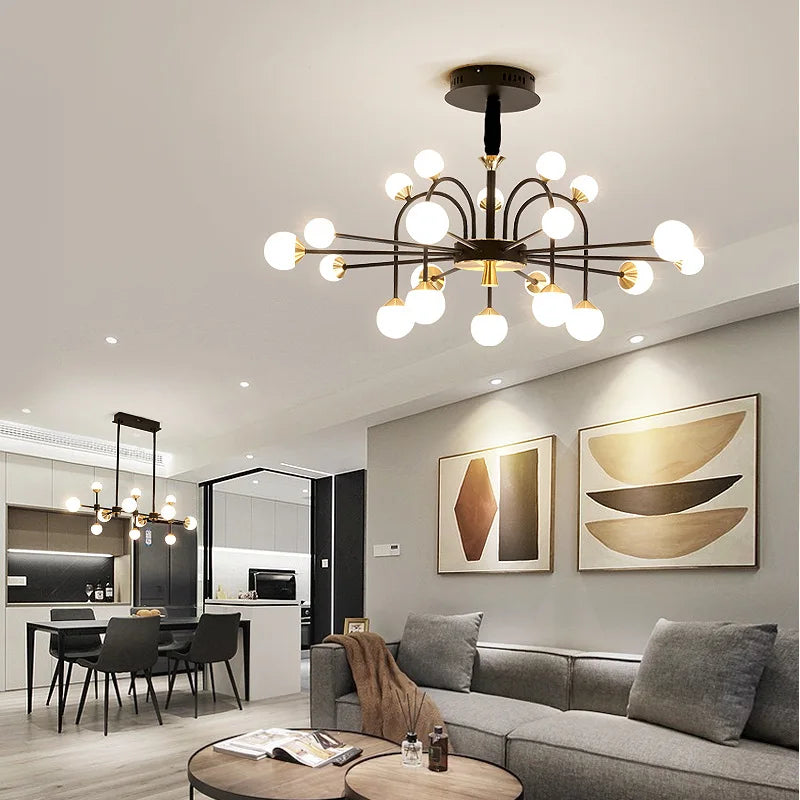 lustre boule de verre moderne simple et luxueux style nordique