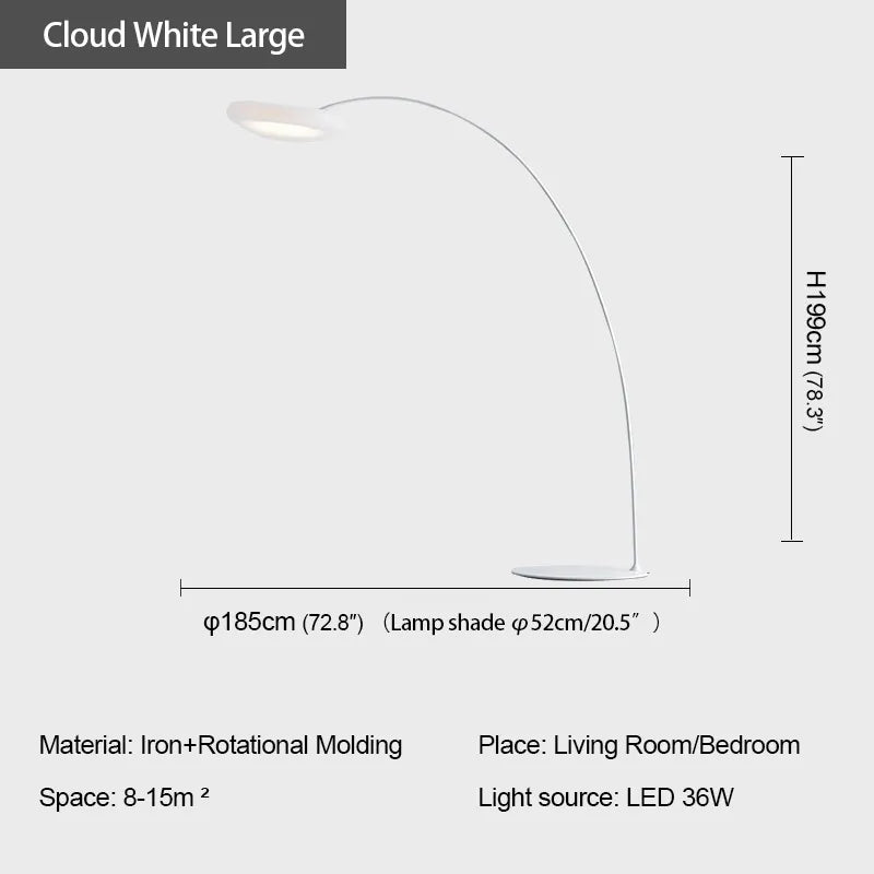 OUFULA pêche lampadaire nordique moderne famille salon à côté du canapé créatif nuage LED décoratif lampe sur pied