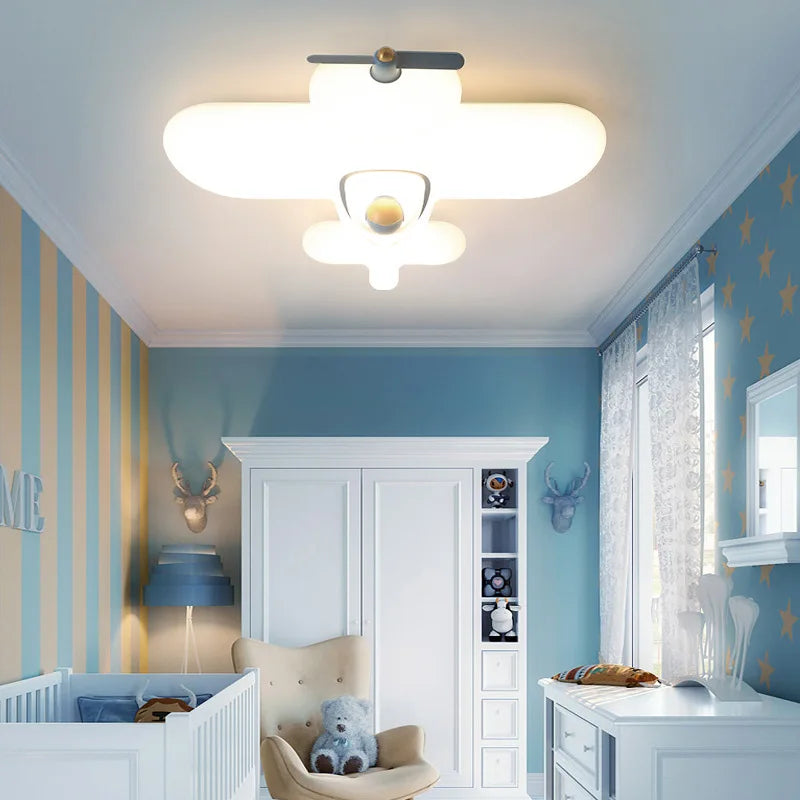 plafonnier led moderne pour chambre d'enfants en forme d'avion
