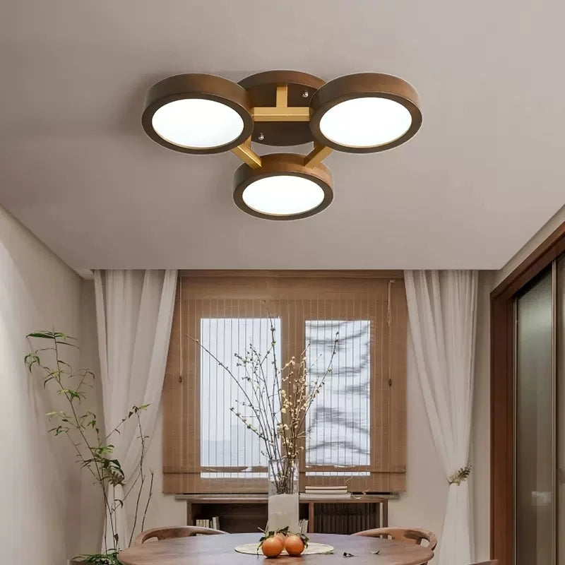 lustre led moderne en bois pour décoration intérieure