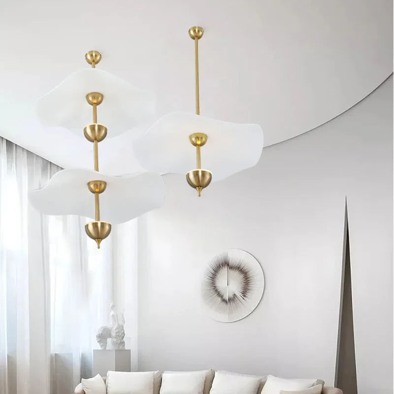 lustre moderne fleur de lotus doré idéal pour hôtel boutique