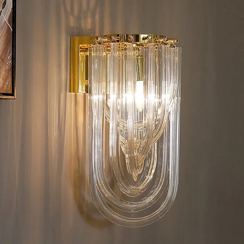 lustre led moderne verre doré salon chambre villa maison luminaire