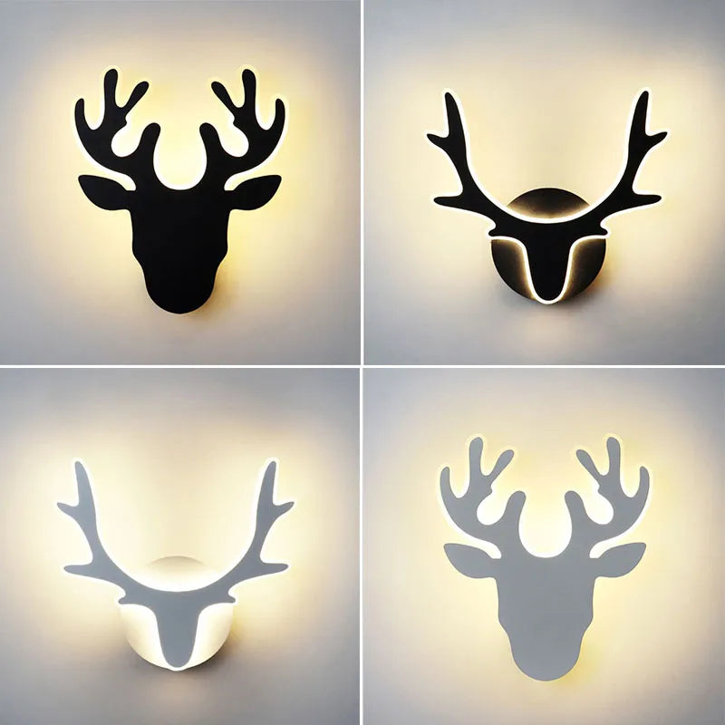 Applique murale LED créative en forme de cerf