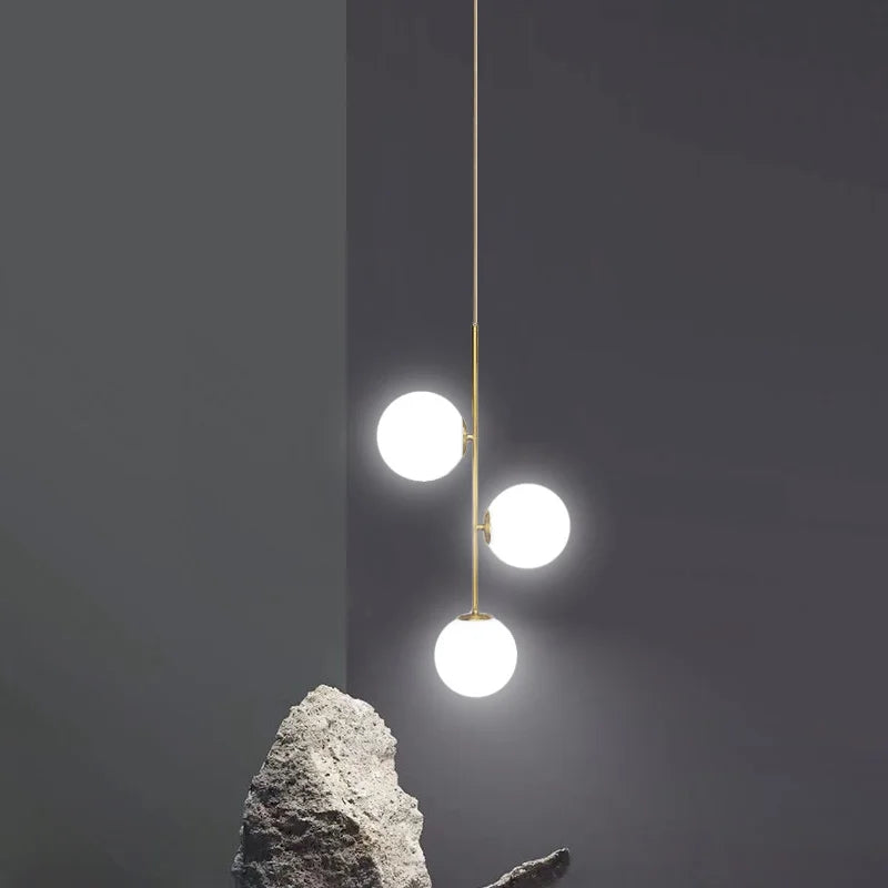 lustre led moderne nordique boule de verre art décor restaurant luxe