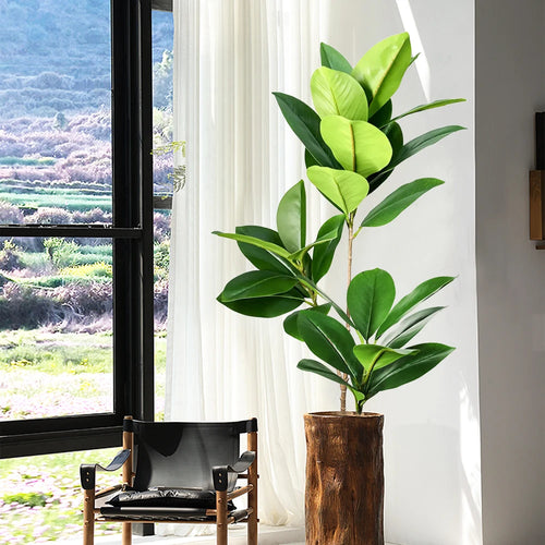 grand arbre artificiel ficus tropical avec feuilles réalistes pour décoration