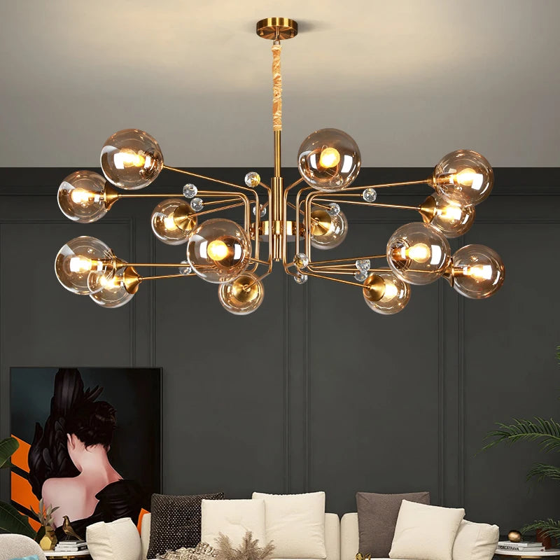 lustre led moderne 10 globes luminaire décoratif