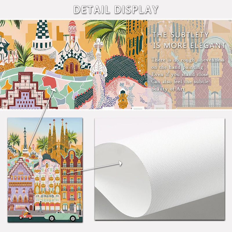 art mural rétro de ville côtière avec navire