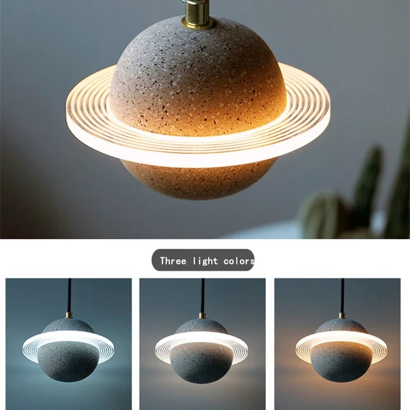 2024 New Hot Sale Resin Planet Pendant Lamp For Living Dining Room Restaurant Store Suspension Indoor Lighting Decor Luminaire