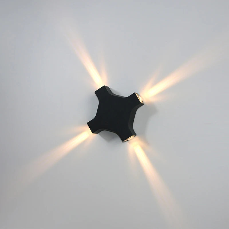 Moderne Simple 12W croix étoile lumière extérieure étanche applique murale LED décor porte d'entrée appliques jardin porche applique murale IP65